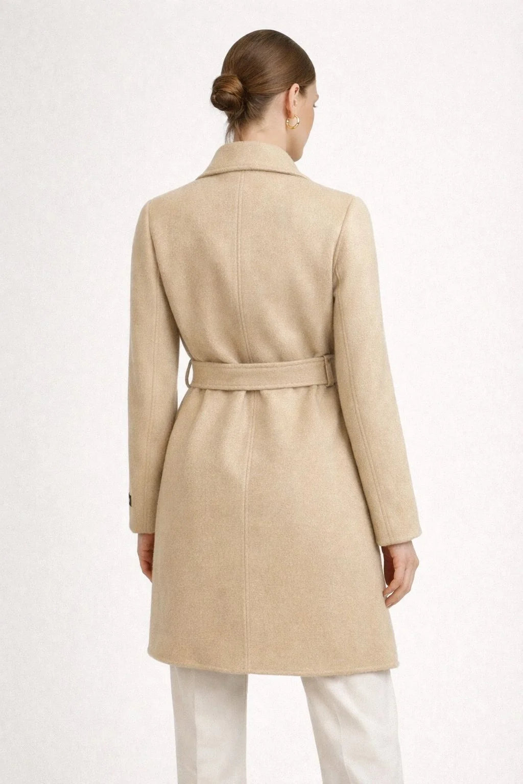 EL DİKİMİ BEJ KISA KAŞMİR KABAN