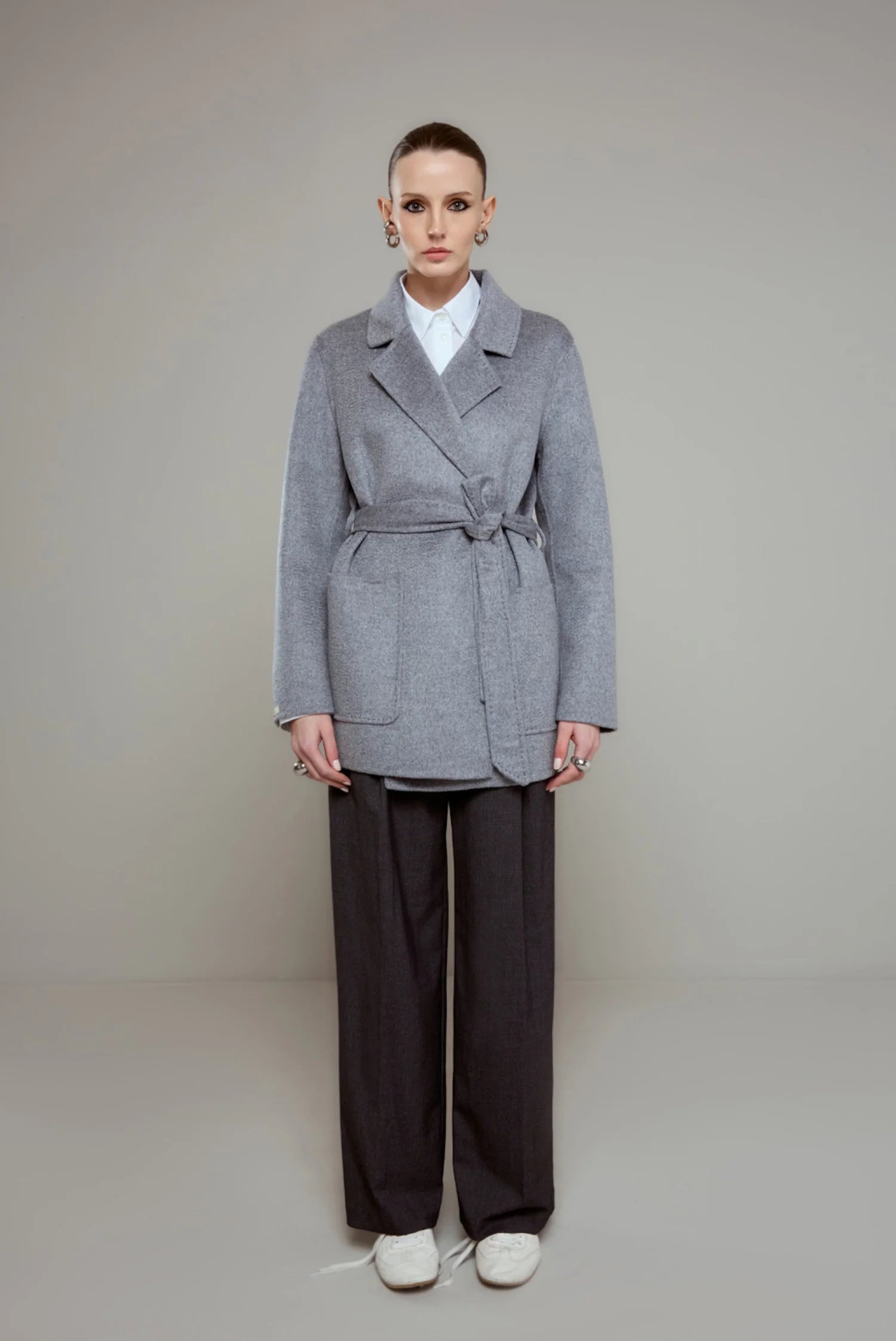 EL DİKİMİ GRİ KISA KAŞMİR KABAN