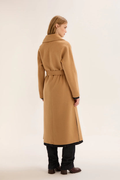 El Dikimi Kaşmir Manto Camel Arka Görünüm - BEJ Fine Factory